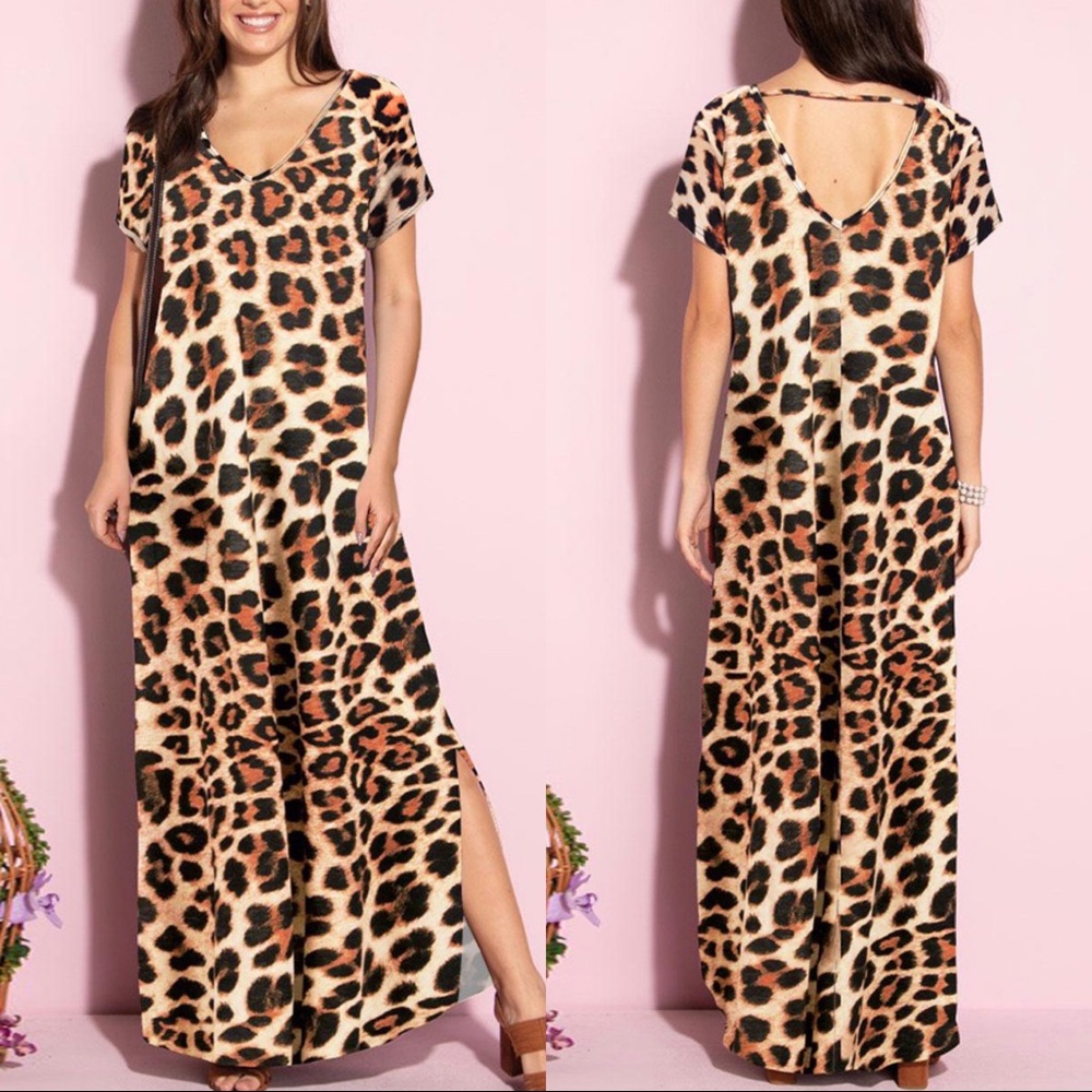 [3Packs] Leopard Maxi Dress